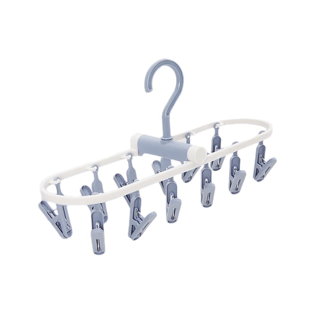 Clothes Drying Rack,Portable Foldable Clothes Drying Rack with 20 Rotating Clips for Underwear Socks Multi Purpose Laundry Hanger Indoor Outdoor