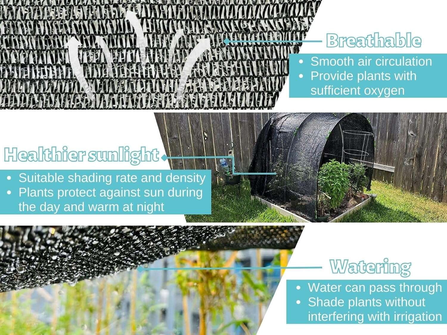 BeGrit 30% Shade Cloth HDPE Material 10ft x 13ft UV Sun Shade Net for Garden, Patio, Greenhouse