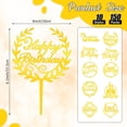 thumbnail image 3 of Adorno para tartas Outus, 150 unidades, acrílico dorado, con forma de feliz cumpleaños, 3 of 6