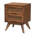 thumbnail image 4 of Baxton Studio Nura Walnut Brown Wood and Rattan Full Size 4-Piece Bedroom Set, 4 of 14