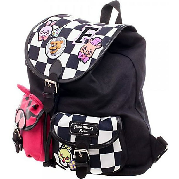 peach Strict persuade Five Nights at Freddy's Checkered Knapsack Backpack with Patches Apparel -  Walmart.com