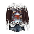 thumbnail image 4 of Gibobby Merry Christmas Sweatshirt Women Merry Graphic Letter Printed Crewneck Pullover Xmas Tops(XL,Brown), 4 of 6
