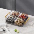 thumbnail image 3 of Modern Divided Snack Tray | Portable Clear Elegant Removable Fashion Sectioned Serving Tray With Lid & Handle For Snacks Appetizers Nuts Candy, 3 of 8