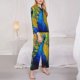 thumbnail image 3 of Fotbe Peacocks Conjunto de Pijama de Manga Larga para Mujer con Estampado, Ropa de Dormir de 2 Piezas, Conjunto de Casa Suave y Cómodo con Bolsillos-Large, 3 of 7