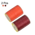 thumbnail image 3 of 2pcs Upholstery Sewing Thread 328 Yards 300m Polyester String, Red & Orange, 3 of 6