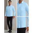 thumbnail image 5 of Unique Bargains Men's Long Sleeve Regular Fit Business Button Down Formal Shirt XL Blue, 5 of 6