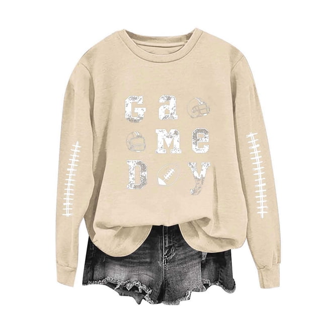 Heisall Womens Sweatshirts Rugby Print Long Sleeve Loose Casual Hoodless 2025 New Arrival Fashion