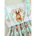 thumbnail image 6 of Bagilaanoe Little Girl Easter Dress Cartoon Rabbit Print Fly Sleeve A-line Dresses 4T 5T 6T 7T 8T 9T Kids Casual Swing Sundress, 6 of 9