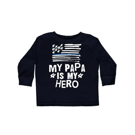 

Inktastic Police Officer My Papa is my Hero Gift Toddler Boy or Toddler Girl Long Sleeve T-Shirt
