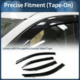 thumbnail image 2 of Unique Bargains Window Deflectors Side Window Vent Visors for Toyota Corolla 2003 Black Rain Guards Sun Visors Wind Vent Visors Window Vent Shades, 2 of 7