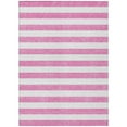 thumbnail image 2 of 5' X 8' Pink and White Striped Washable Non Skid Indoor Outdoor Area Rug, 2 of 3