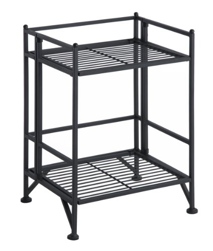 Photo 1 of Convenience Concepts Xtra Storage 2 Tier Folding Metal Shelf, Black
