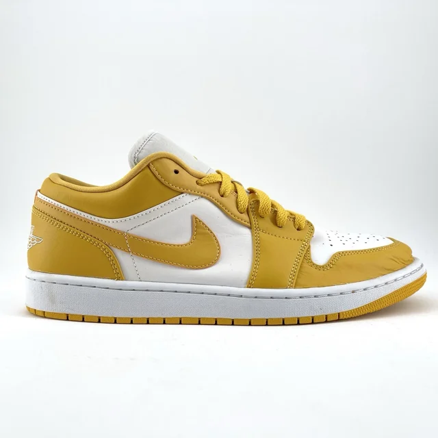 Ni - ke Air Jordan 1 Low Shoes Mens Pollen Yellow Sneakers 553558 171 Size 12