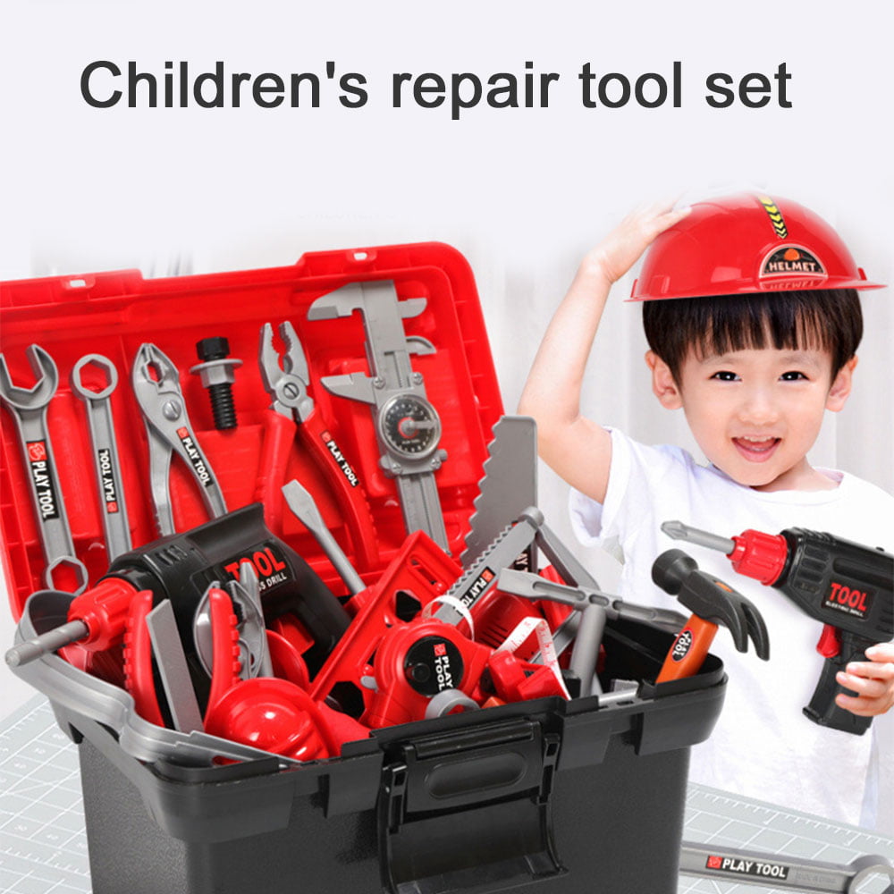 Kids Smart Deluxe Tool Set 44 Pcs.with Working Drill NEW 