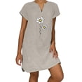 thumbnail image 1 of Sexy Vestidos Cortos de Verano para las Mujeres 2025 Moda Suelta de Ocio Vestido de Manga Corta con Cuello en V, Vestido Casual de Rodilla, 1 of 8
