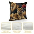 thumbnail image 4 of GOSMITH  Lion Rose Pillow Cover ,Wildlife Animals Red Rose African Couple Lion Farmhouse Country Print Throw Pillow Cover Set for Couch Sofa Living Room, 4 of 5