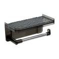 thumbnail image 2 of Amketima No Drill Bathroom Toilet Paper Holder with Shelf Acrylic Aluminum Wall Mounted 7.28 Inch for Tissue Roll Storage Phone Wipes, 2 of 6