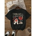 thumbnail image 2 of Retro Twilight  Graphic Printed Casual Round Neck Short Sleeve T-Shirt Women's Summer Tops, 2 of 6