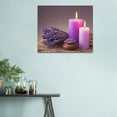 thumbnail image 2 of Purple Lavender Spa bathroom decor wall art purple candles lavender flowers pictures wall decor painting canvas print Zen meditation artwork farmhouse home wall decor framed for living room bedroom, 2 of 6