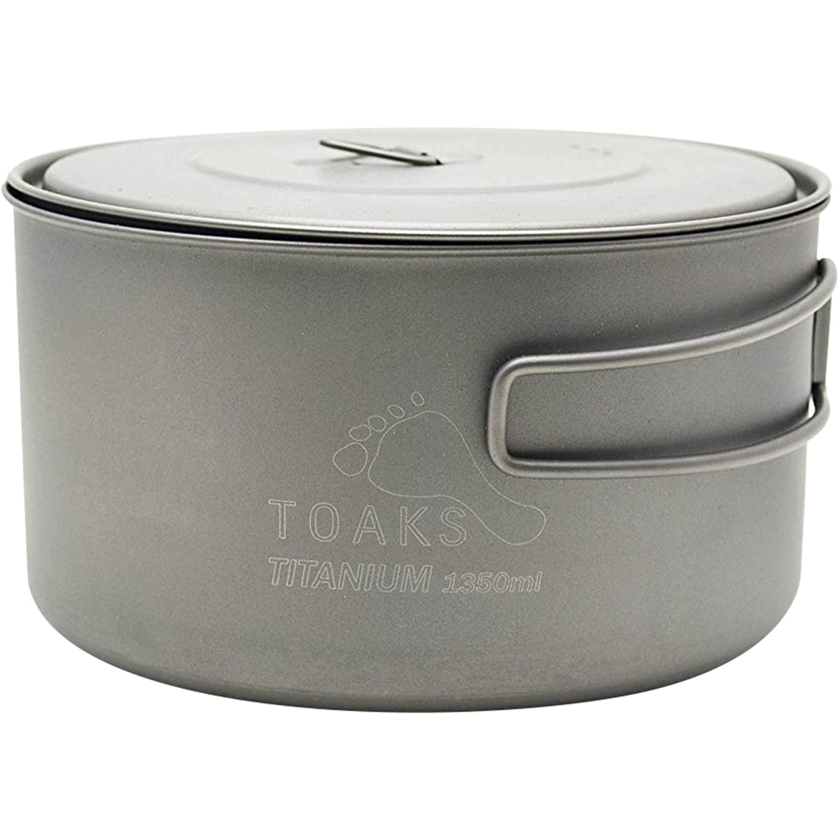 TOAKS Titanium Outdoor Camping Cook Pot with Pan and Foldable Handles 