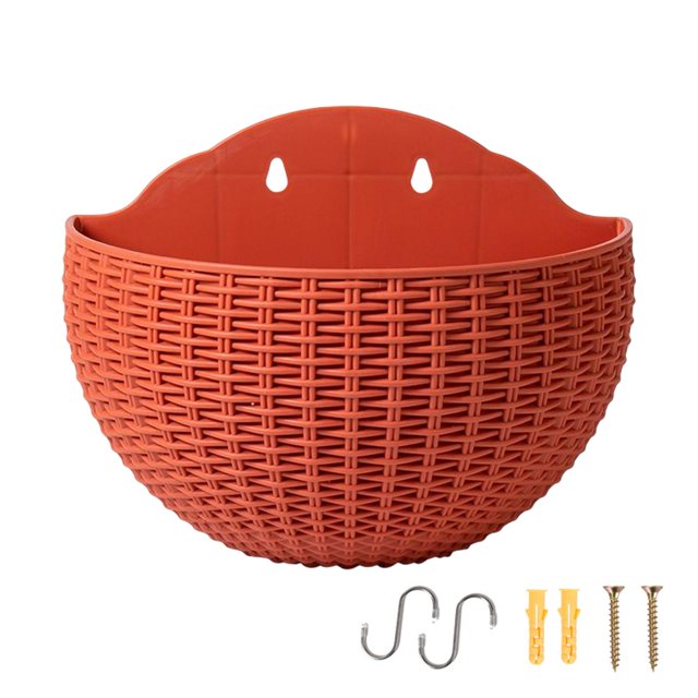 Jardinière Murale Moderne Pot Auto-Arrosant Support Vase à Fleurs Panier à Fleurs Supports Rouge