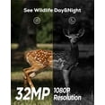 thumbnail image 6 of CocoBear Trail Camera 32MP 1080P Night Vision Game Camera, 0.2s Trigger, IP66 Waterproof, No-Glow Infrared, Motion Activated, Hunting & Wildlife Monitoring, SD card and batteries are NOT INCLUDED, 6 of 8