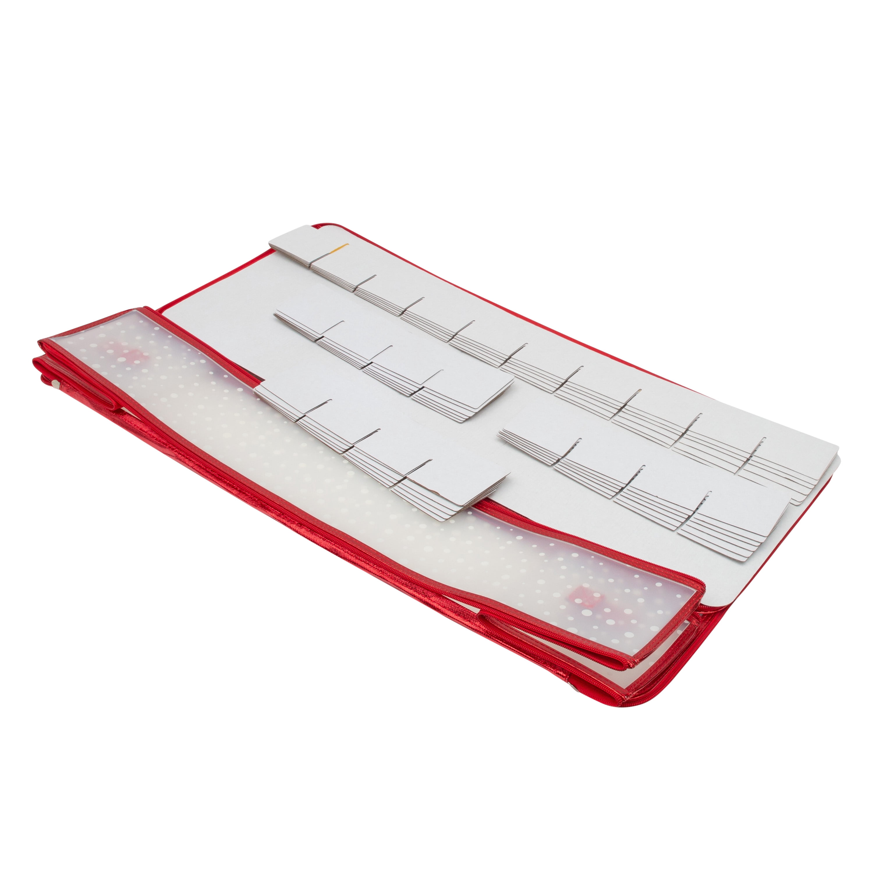 Simplify Plastic 80 Count Ornament Storage Organizer Bag, Red