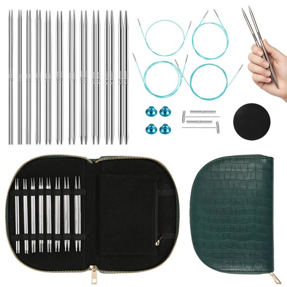 Set de Agujas Circulares de Tejer Yarniss de Acero Inoxidable 2.0-5.0mm