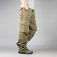 thumbnail image 5 of successthop Cargo Pant Elastic Waist for Men Solid Workwear with Multiple Pockets Straight Casual Trousers, 5 of 5