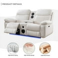 thumbnail image 3 of Power Loveseat Recliner Chair Sofa with Speaker for Living Room Faux Leather Electric 2 Seater White Home Theater Seating Doubler Reclining Sofa with Hidden Storage,LED Lights,USB Port,Cup Holders, 3 of 6