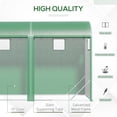 thumbnail image 4 of Outsunny 9.8' x 3.3' x 6.6' Walk-in Lean-to Greenhouse, Galvanized Steel Frame with UV Protecting PE Cover, 2 Zipper Doors & 4 Windows for Garden Backyard Vegetable & Flower Growing, 4 of 8