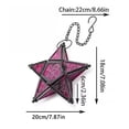thumbnail image 4 of Glass Star Lantern Hanging Ornaments, Wrought Iron Glass Tea Light Candle Holder with 22CM Chain, Vintage Decor for Living Room Patio Garden Festive Celebrations, 4 of 10