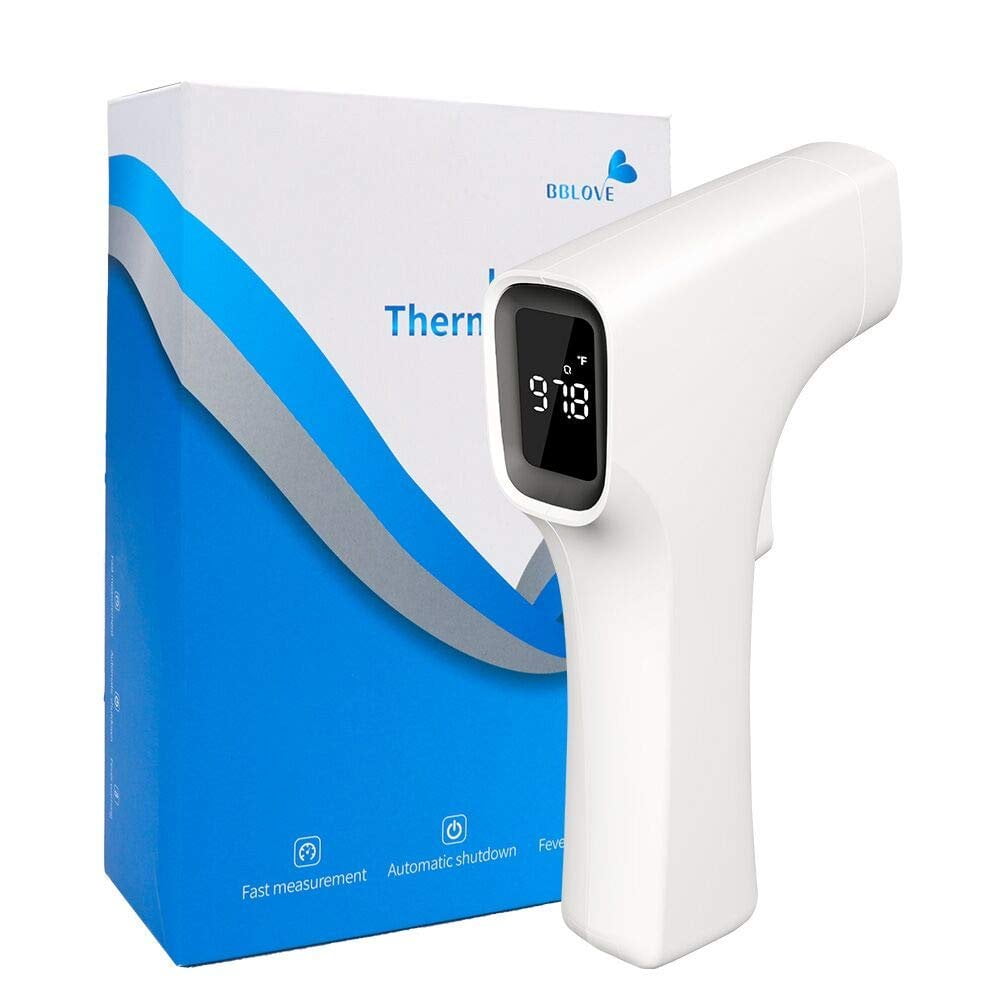 Forehead Thermometer, Non-Contact Infrared Thermometer for Adults, Kids, Fever, Accurate Instant Measurement, Clinically Tested, Digital Thermometer with LCD Display No AAA Battery