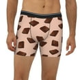 thumbnail image 2 of Men'S Boxer Briefs, Chocolate Chunk Brown Print Soft And Breathable Mens Underwear Boxer Briefs With Widen Waist, 2 of 2