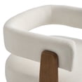 thumbnail image 5 of Guyou Barrel Dining Chairs Set of 2, Modern Linen Upholstered Dining Room Chairs with Curved Back, Farmhouse Wooden Accent Side Armchairs for Dining Room, Living Room, and Kitchen, White, 5 of 9