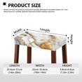 thumbnail image 6 of Xoenoiee White Marble Print Stool Covers Rectangular Vanity Bench Stool Cover, (14"- 20") L x (10"- 14") W Rectangle Small Bench Stretch Jacquard Washable Slipcover, 2 Pack, 6 of 6
