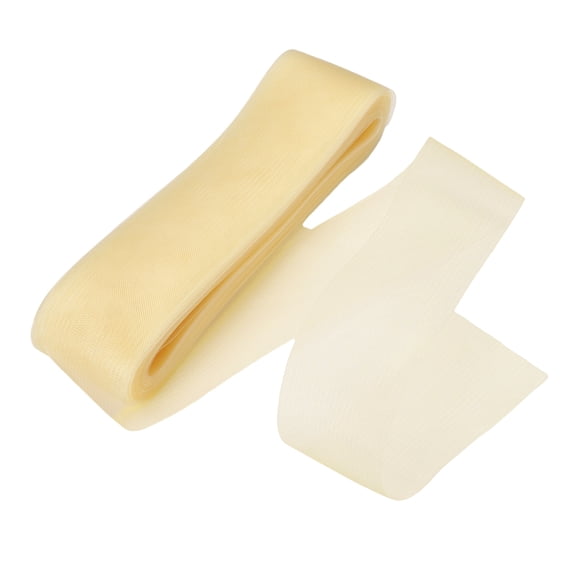 Uxcell Stiff Horsehair Braid 50 Yards 3 Inch Soft Horsehair Trim for Polyester Boning Sewing Wedding Dress Dance Gown Shaping Trimming, Beige