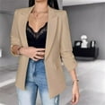 thumbnail image 2 of Blazer Jackets for Women Open Front Long Sleeve Blazers Casual Lapel Blazers Slim Work Office Blazers with Pockets, 2 of 4