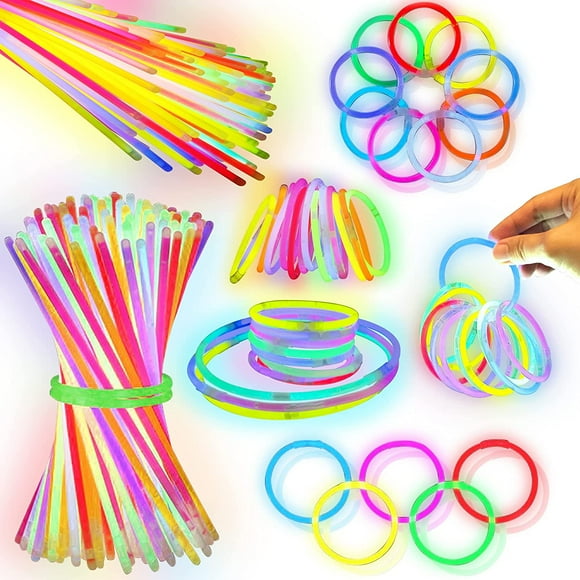 Glow Sticks, Glowsticks Party Pack, Party Bag Fillers with Bracelet Connectors, Premium Glow Neon Necklaces,Halloween Decoration,100PCS