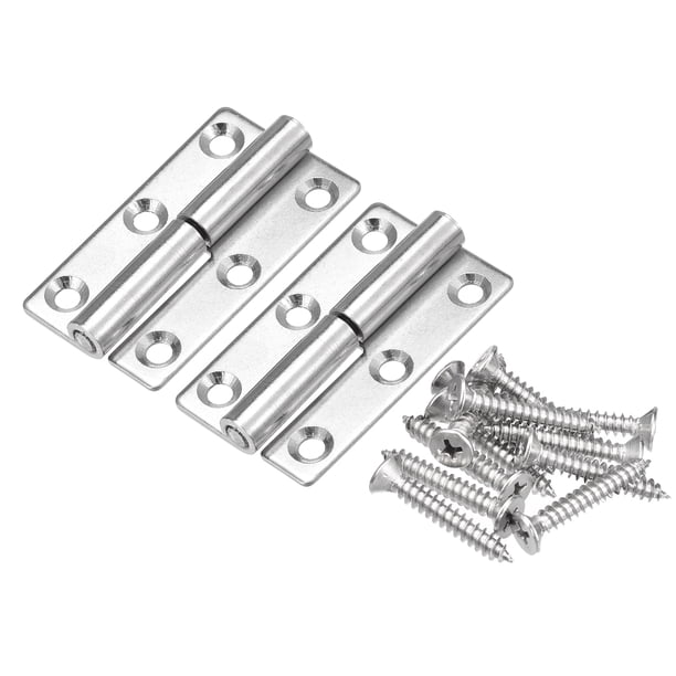 Bisagra Desmontable Uxcell, 2.5" Bisagras de Bandera Deslizantes de Acero Inoxidable 304 Izquierda, Paquete de 2