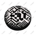 thumbnail image 5 of Black And White Geometric Patterns Polyester Universal Spare Wheel Tire Cover Wheel Covers for Trailer RV SUV Truck Camper, 5 of 5