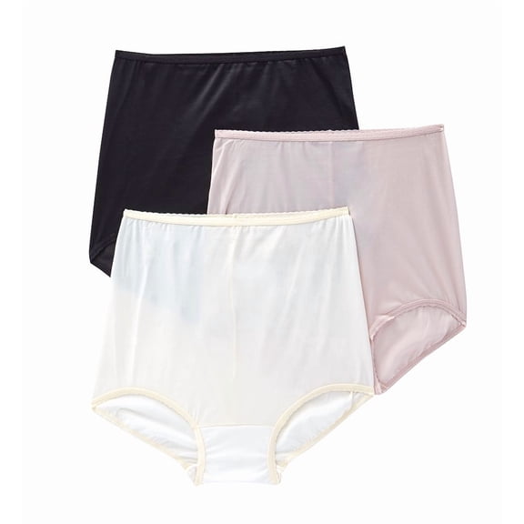 Women's Bali A633 Skimp Skamp Brief Panty - 3 Pack (BlackRosewoodMoonlight 9)