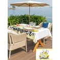 thumbnail image 5 of Outdoor Tablecloth with Umbrella Hole for Patio/Picnic/Party/Camping, Summer Fruits Waterproof Table Cloth Rectangle Table Cover Washable, Lemon Juice Glass Cups Mint Leaf Yellow Plaid (54"x 80"), 5 of 8