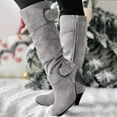 thumbnail image 6 of Rotm Women's Mid-Calf Boots with Chunky Heel, Pointed Toe, Comfortable and Fashionable for Fall and Winter Wear for Women. Womens Snow Boots Waterproof Grey,Size 6.5, 6 of 7