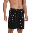 thumbnail image 2 of Pofeuu Star Silver Glitter Print Men's Soft Woven Elastic Waistband Sleep Pajama Short-Large, 2 of 6