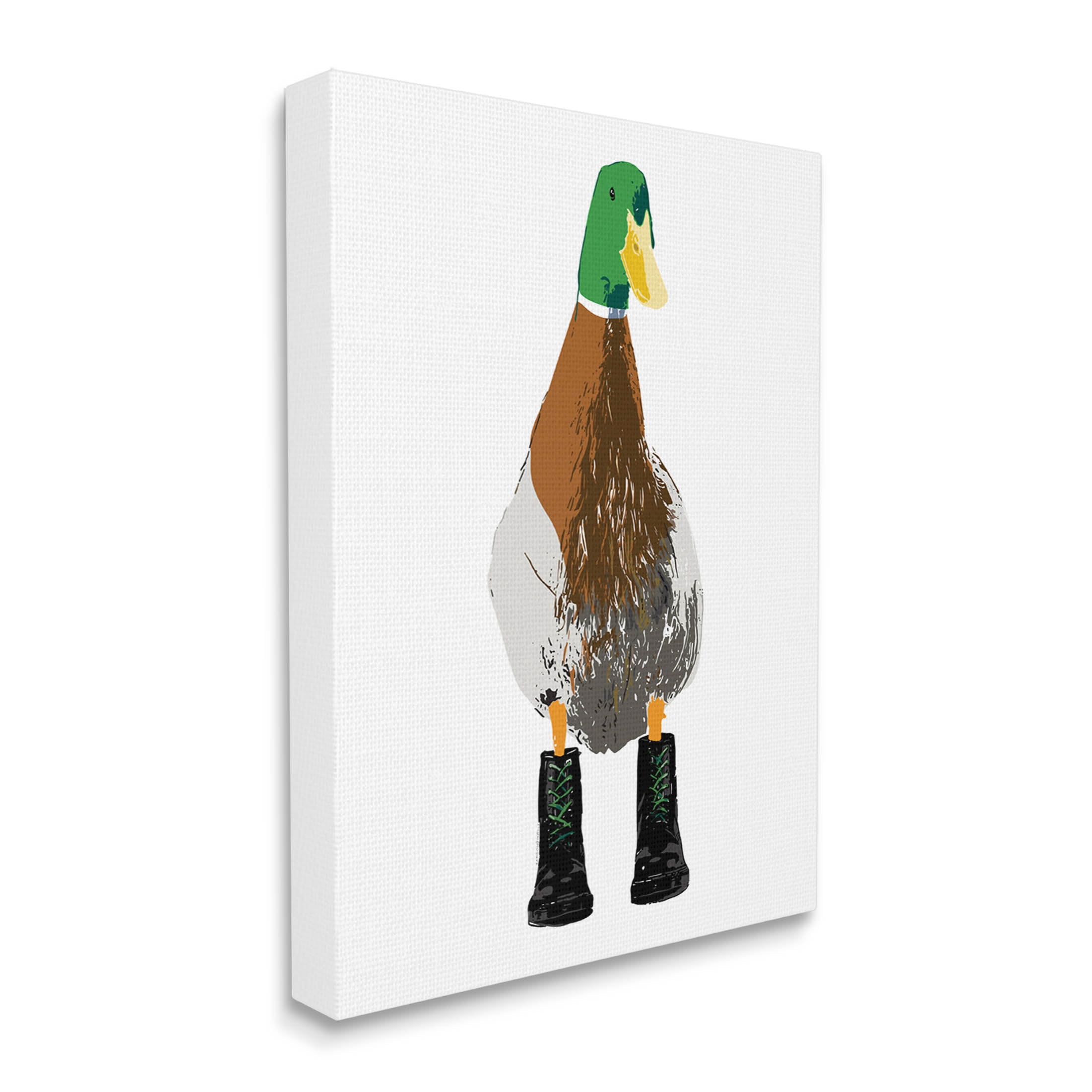 Stupell Industries Mallard Duck Wearing Boots Portrait Graphic Art Gallery Wrapped Canvas Print Wall Art, Design by Kamdon Kreations