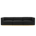 thumbnail image 3 of Modway Conjure Channel Tufted Performance Velvet Sofa in Gold Black, 3 of 10