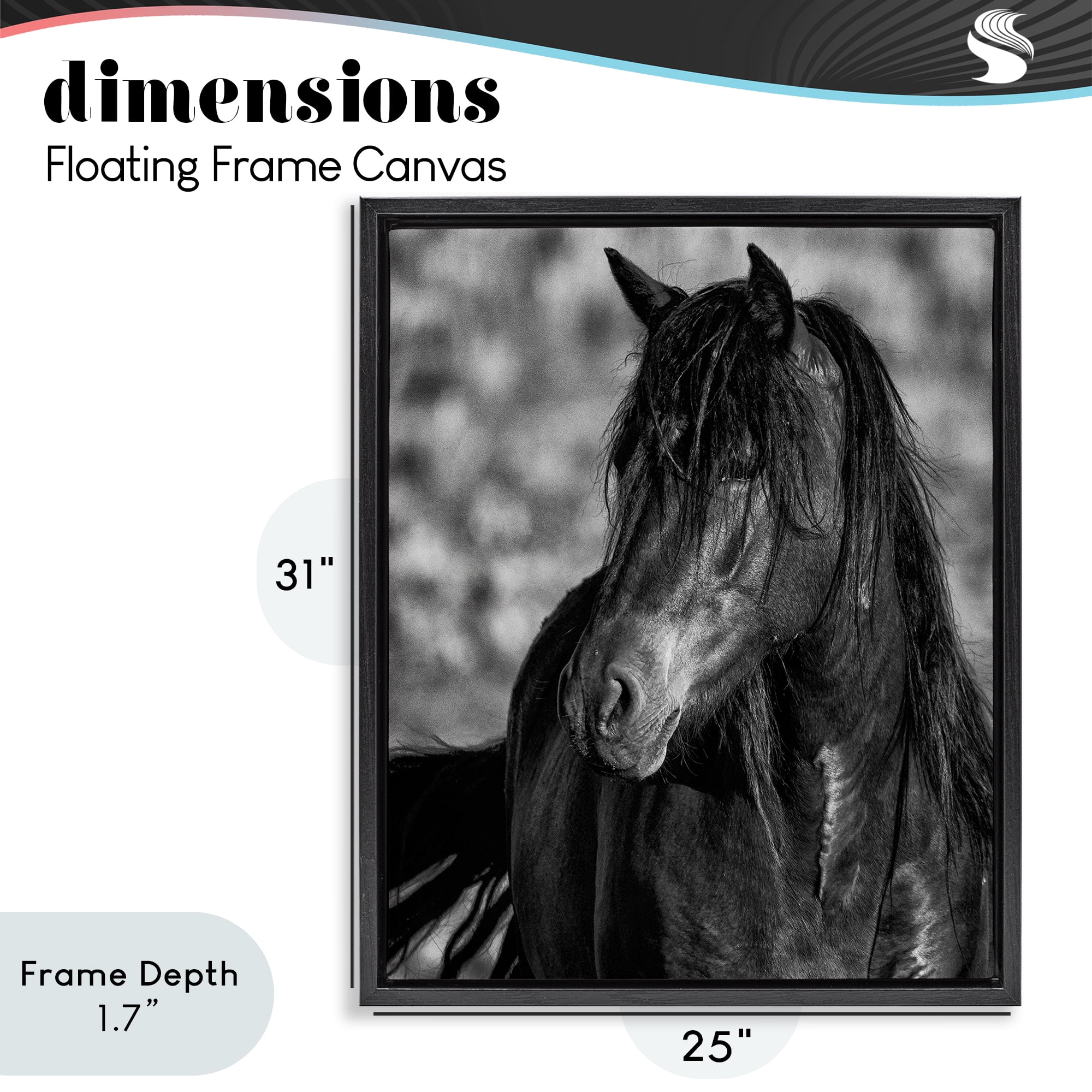 Stupell Industries Beauty In Black Black Framed Floater Canvas Wall Art, design by Tim West