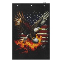 Yuyamidu Eagle Golf Towel American Flag Cleaning Cloth Soft Golf Towels Easy to Carry Golf Accessories for Cart, Club or Bag