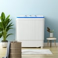 thumbnail image 4 of Costway Portable Washing Machine 17.6 lbs Twin Tub Laundry Washer with Drain Pump Blue, 4 of 10